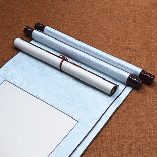 书法作品卷轴空白画轴字画装裱宣纸专用纸挂轴书画画横幅立轴仿古