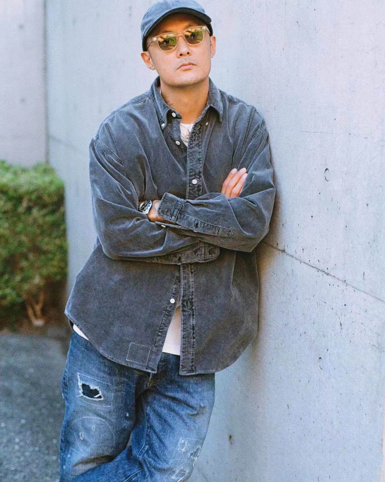 madness×n.hoolywood联名余文乐同款水洗做旧灯芯绒衬衫22aw