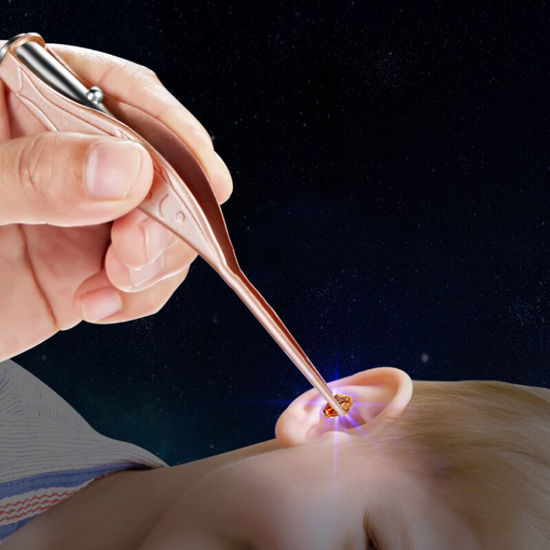 掏耳神器扣挖耳勺带灯儿童发光耳勺宝宝采耳工具套装掏耳朵屎可视