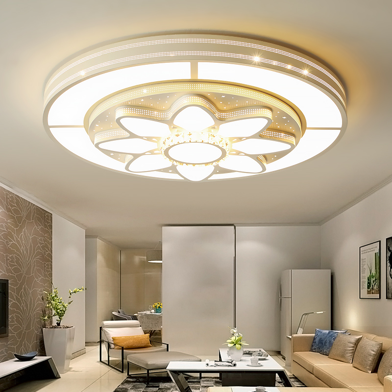 客厅灯大灯大气简约现代大厅水晶灯具大圆灯特大号led吸顶灯15米