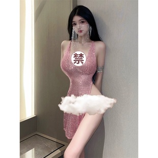 性感睡衣女款蕾丝吊带2023夏款家居睡裙袍纯欲风甜美三件套秋冬季