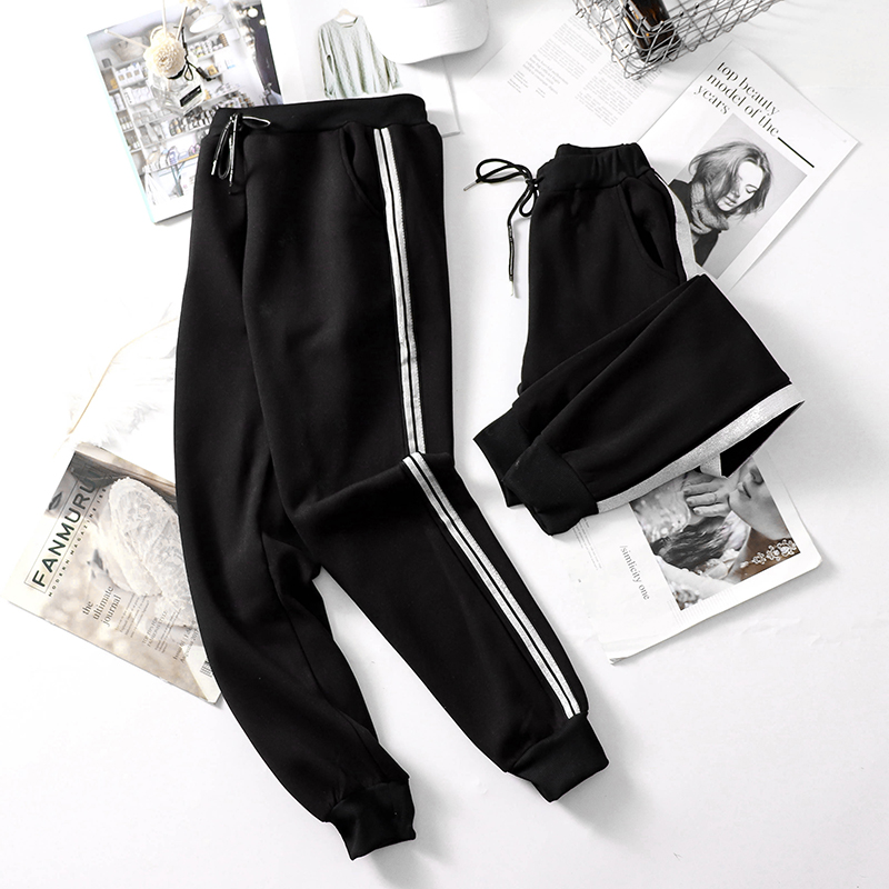 ins超火的裤子运动裤女学生韩版宽松条纹束脚裤百搭薄款休闲长裤|msdalam kategori Butik wanita / wanita, seluar, seluar santai - dari Buy2taobao.com untuk memberikan perkhidmatan ejen Taobao profesional membeli