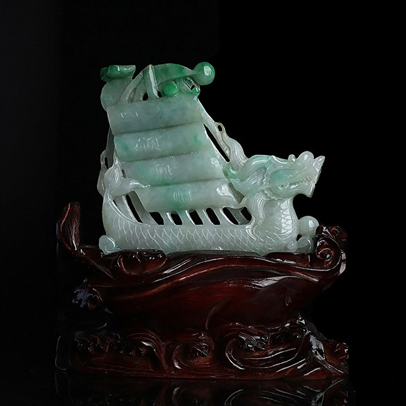 【源头好货-四会】张利永玉雕工作室糯种一帆风顺摆件287.50g