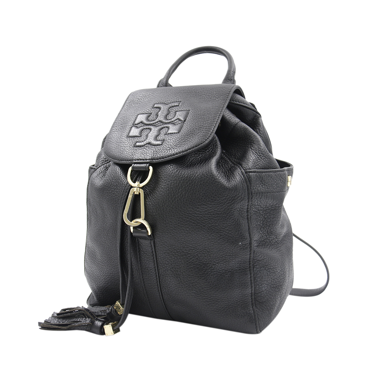 [9.0新]汤丽柏琦tory burch女士双肩包黑色牛皮时尚背包