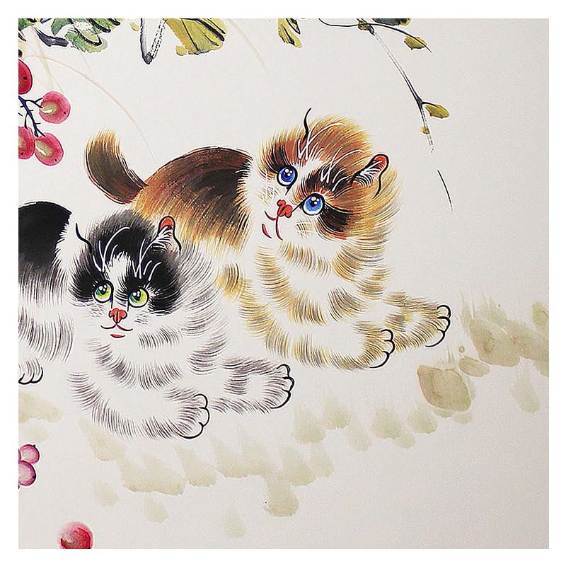 孙菊生《吉祥猫趣03》中国著名绘画大师