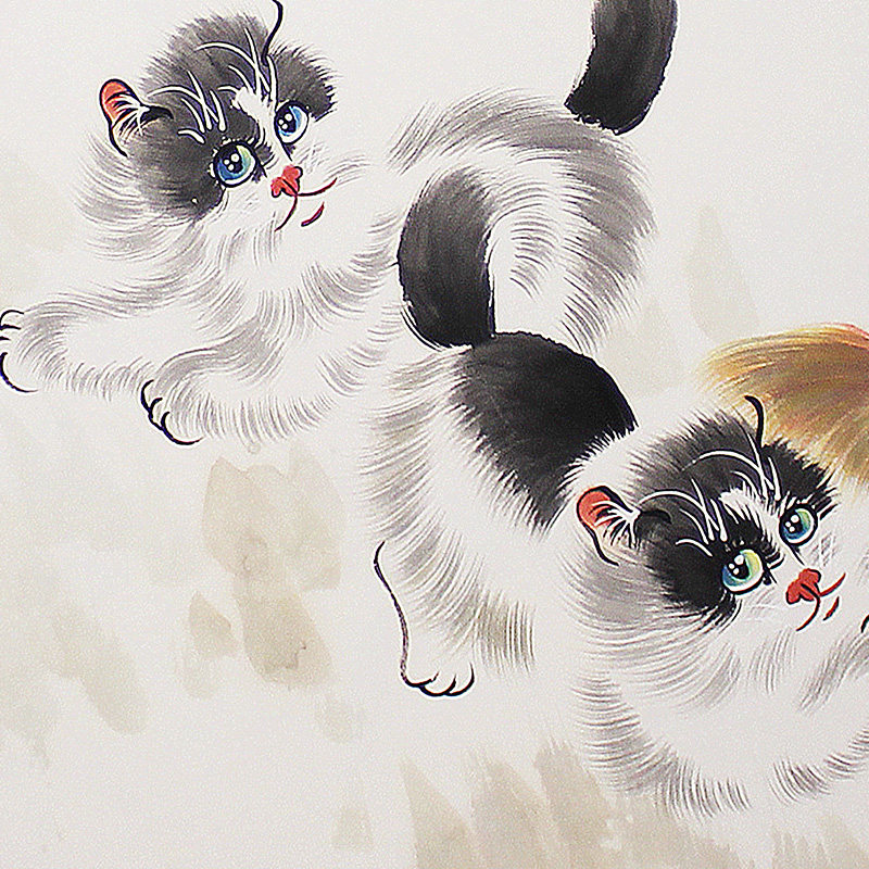 孙菊生《吉祥猫趣05》中国著名大师