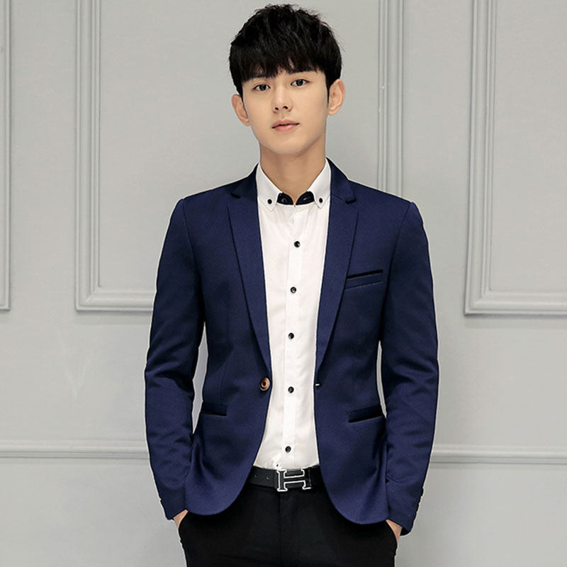 青年大码_秋季男士西服青年韩版修身西装职业装礼服单大码上衣休闲