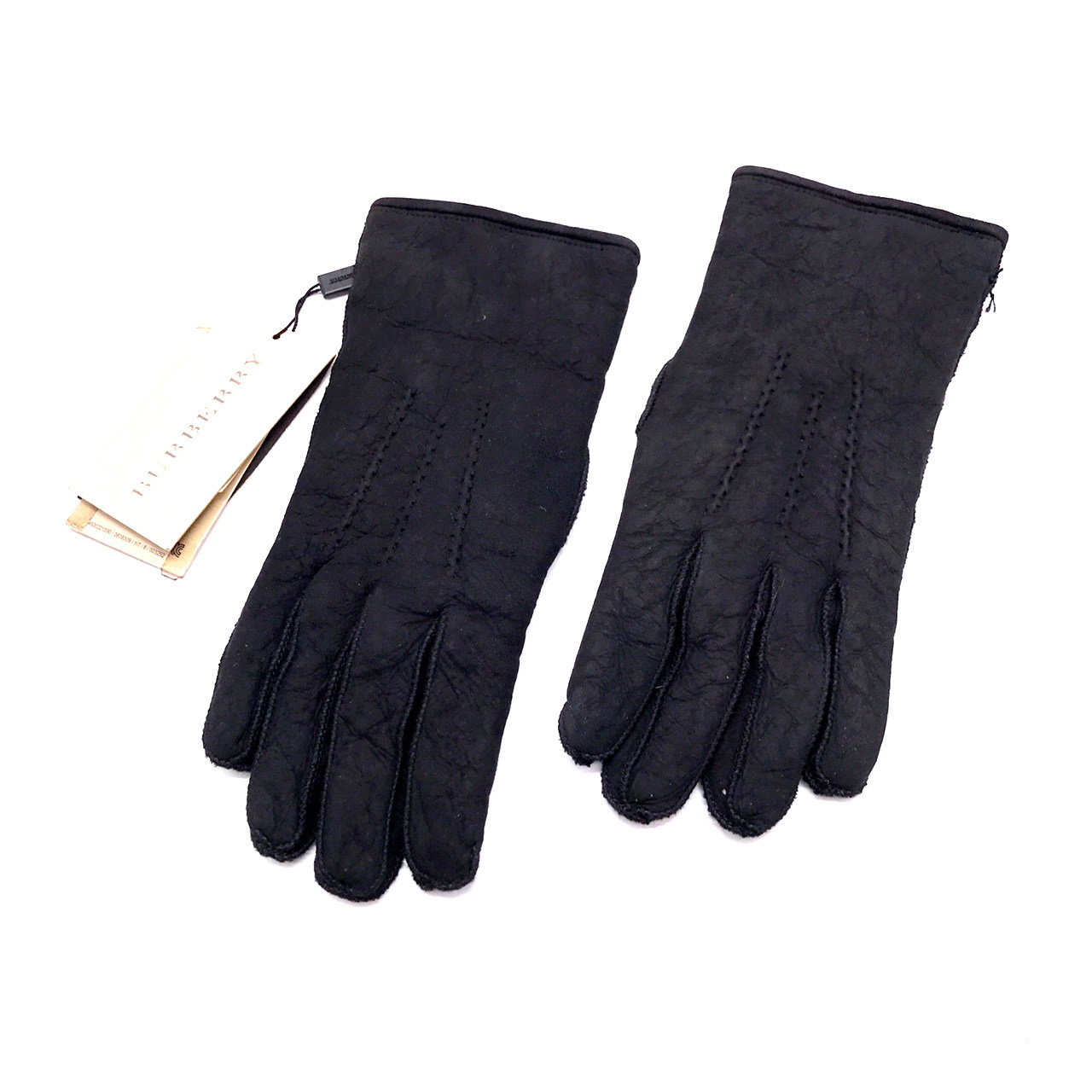 [9.9新]博柏利burberry中性黑皮手套