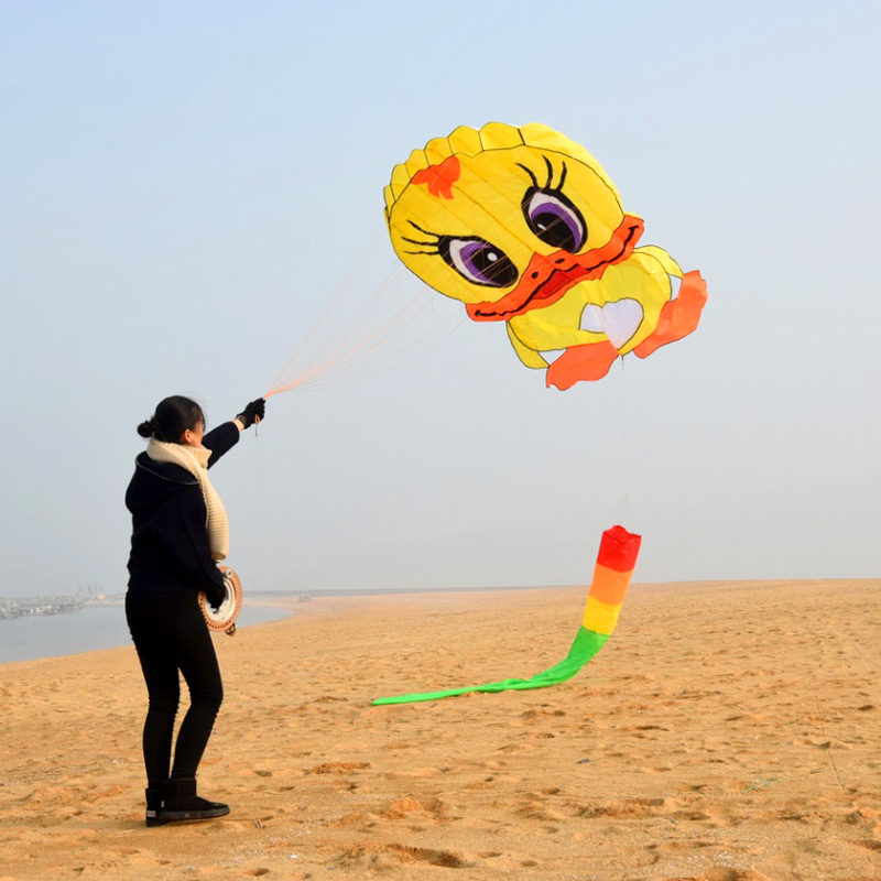 飞天小黄鸭软体风筝新款天际漫步者正品儿童卡通成人大型无骨易飞
