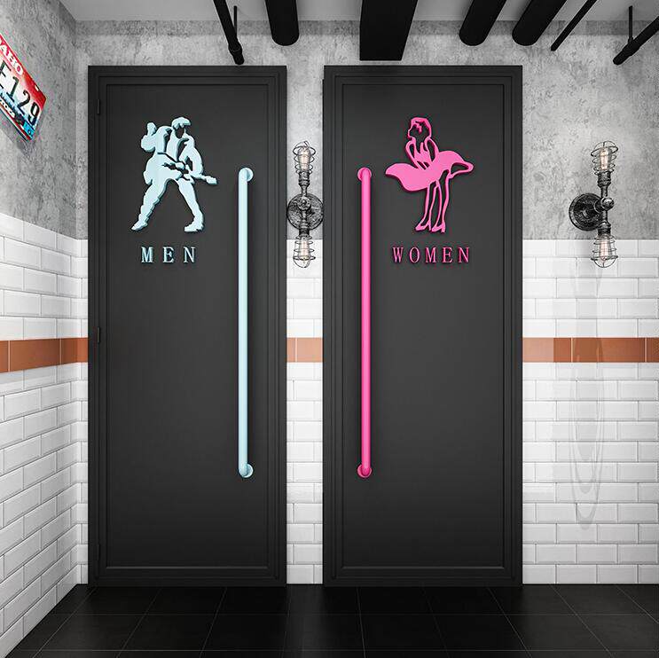包邮 个性定制抖音网红酒吧ktv厕所门卫生间门时尚简约创意装饰铁门