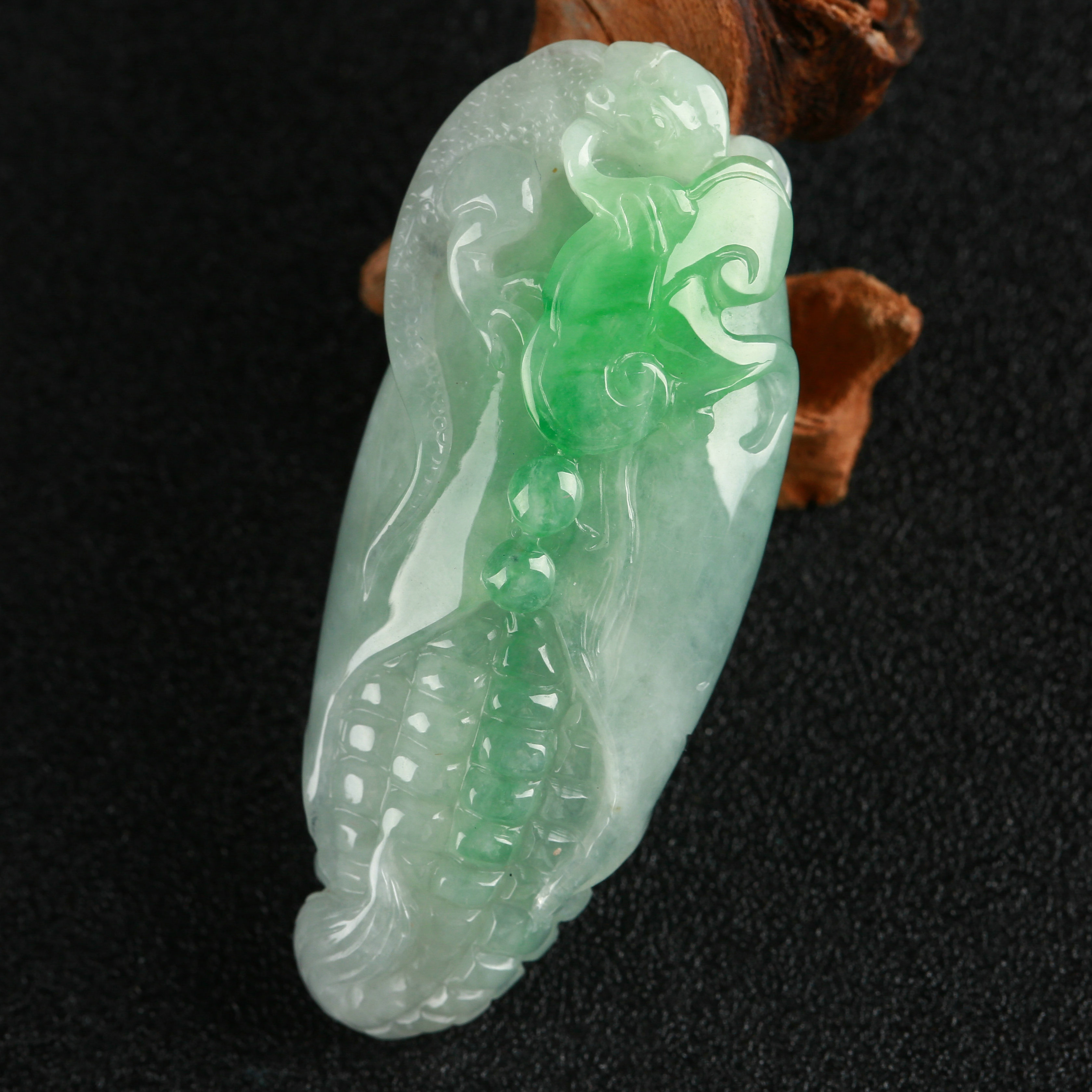 缅甸a货冰糯种玉米翡翠吊坠 28.75g