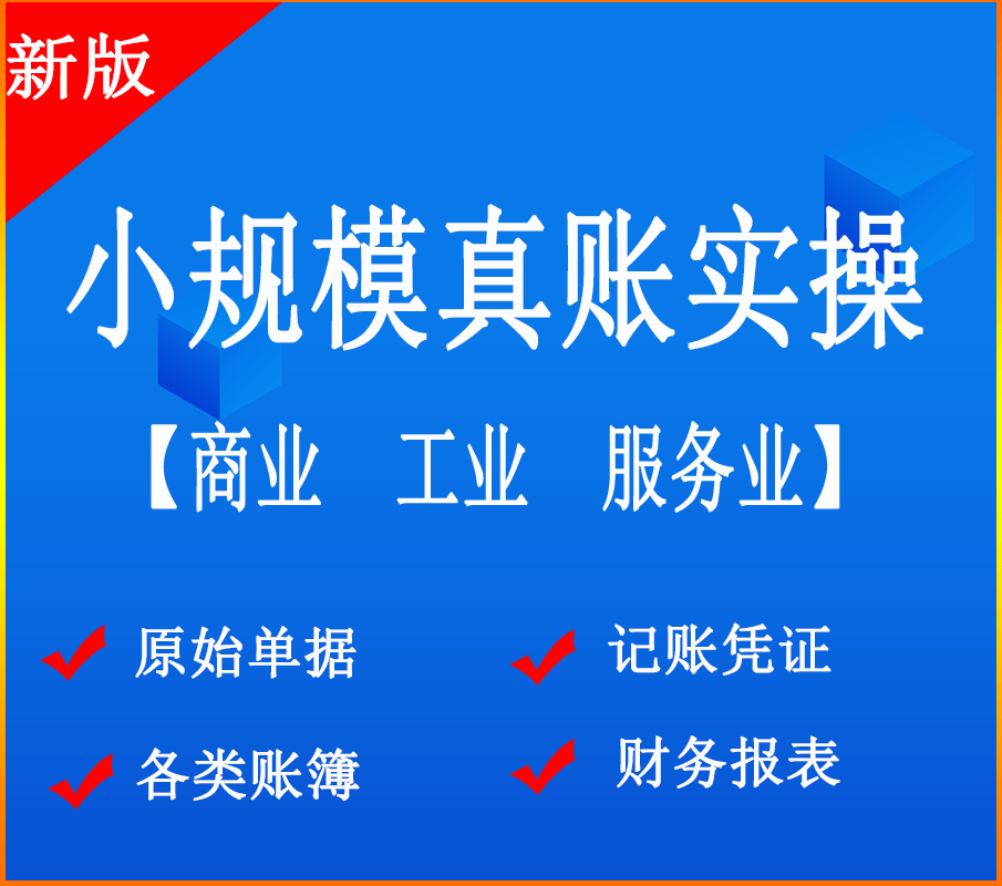 新版小规模商业工业服务业真账实操实训做账纳税申报课程网课答疑