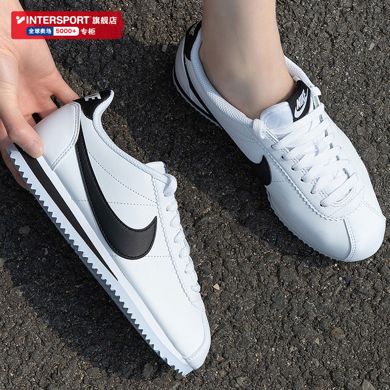 nike耐克阿甘鞋女鞋2021冬季新款复古黑白运动鞋慢跑鞋轻便休闲鞋