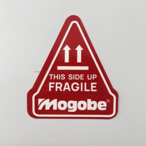 红色异形不干胶贴 小心轻放易碎贴纸 外箱贴向上平放提示标签