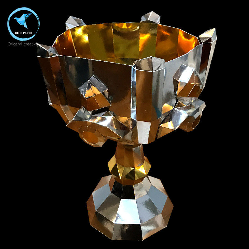 恭喜edg夺冠不破不立lol我们是冠军7777大号冠军奖杯创意手工折纸