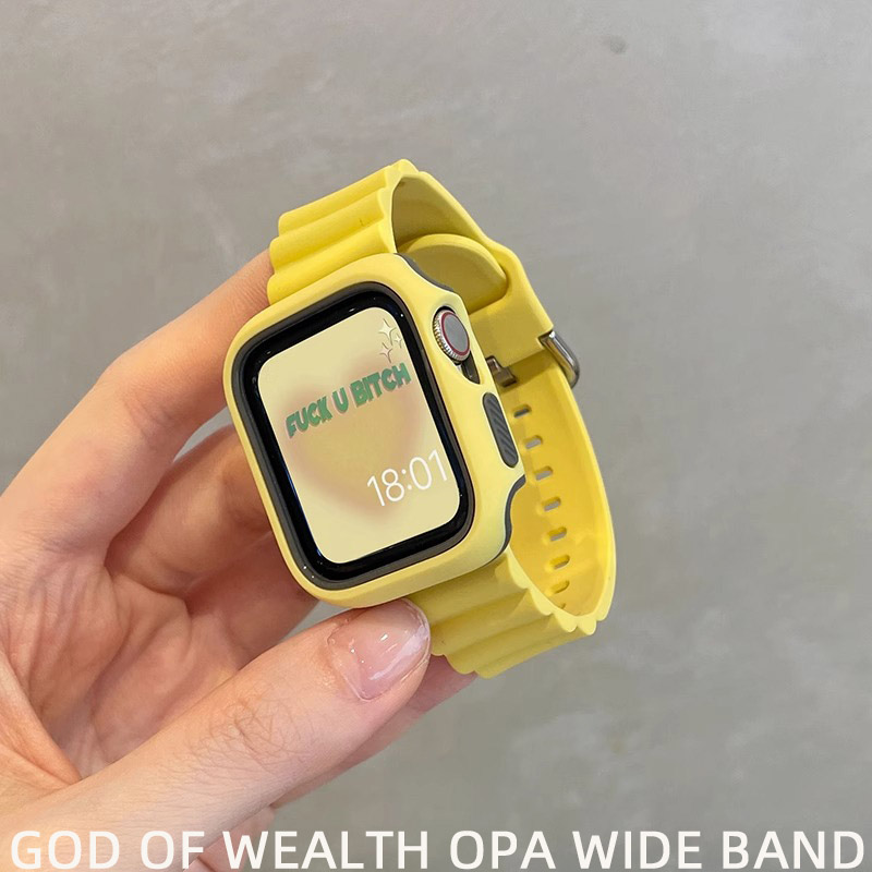 FFan硅胶运动适用于苹果applewatch7手表iwatch8代se表带男女夏65