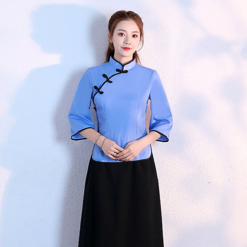 民国风学生装女套装复古五四青年装毕业班服中山装大合唱演出服装