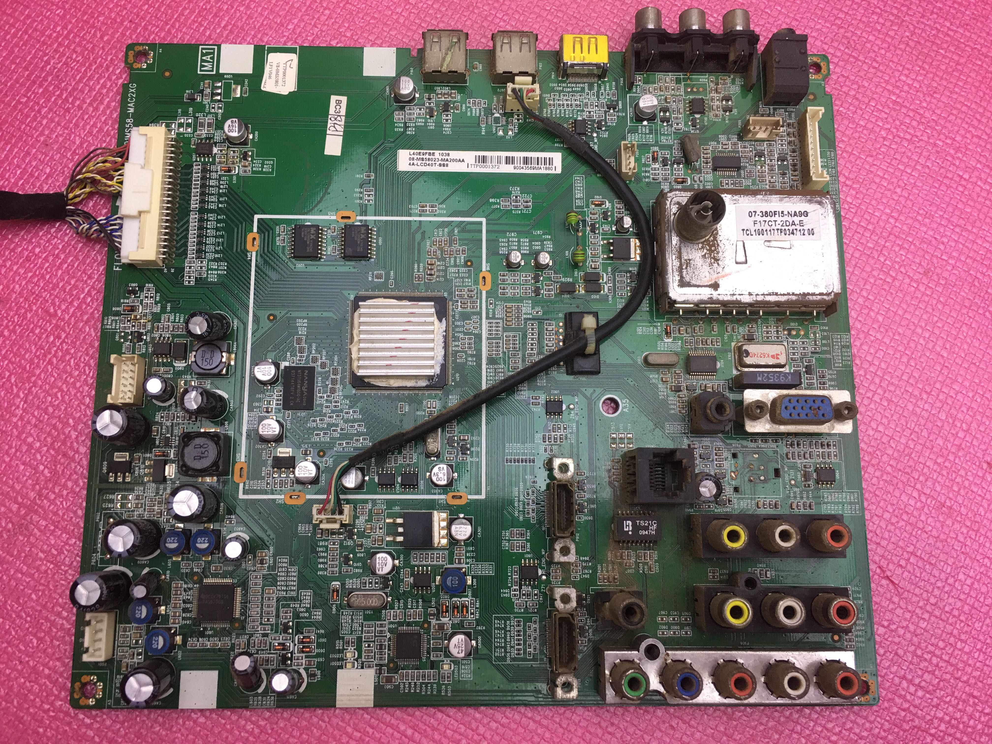 tcl液晶电视l40e9fbe主板40-01ms58-mac2xglta400ha07pcb电路板