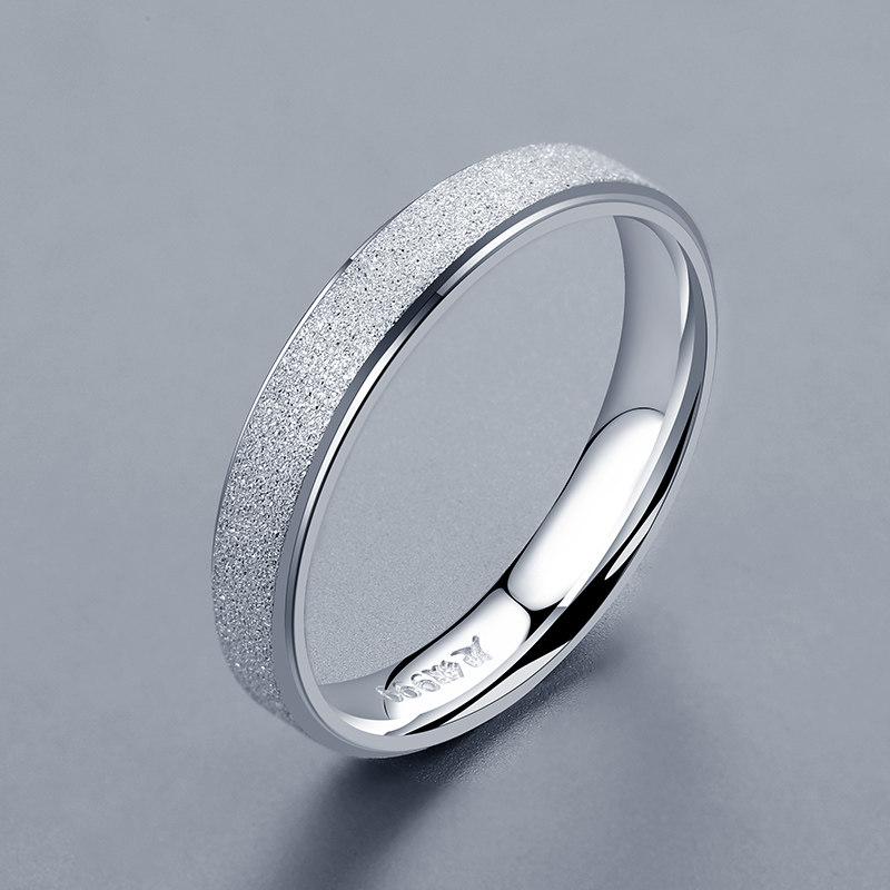 纯银素圈戒指999