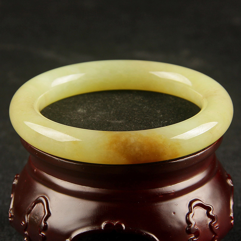 【即拍即得】和田玉 糖黄玉 玉手镯 圈口55 56.50克