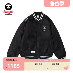 Aape旗舰店男装春夏猿颜徽章字母刺绣运动棒球服夹克外套7597XXL