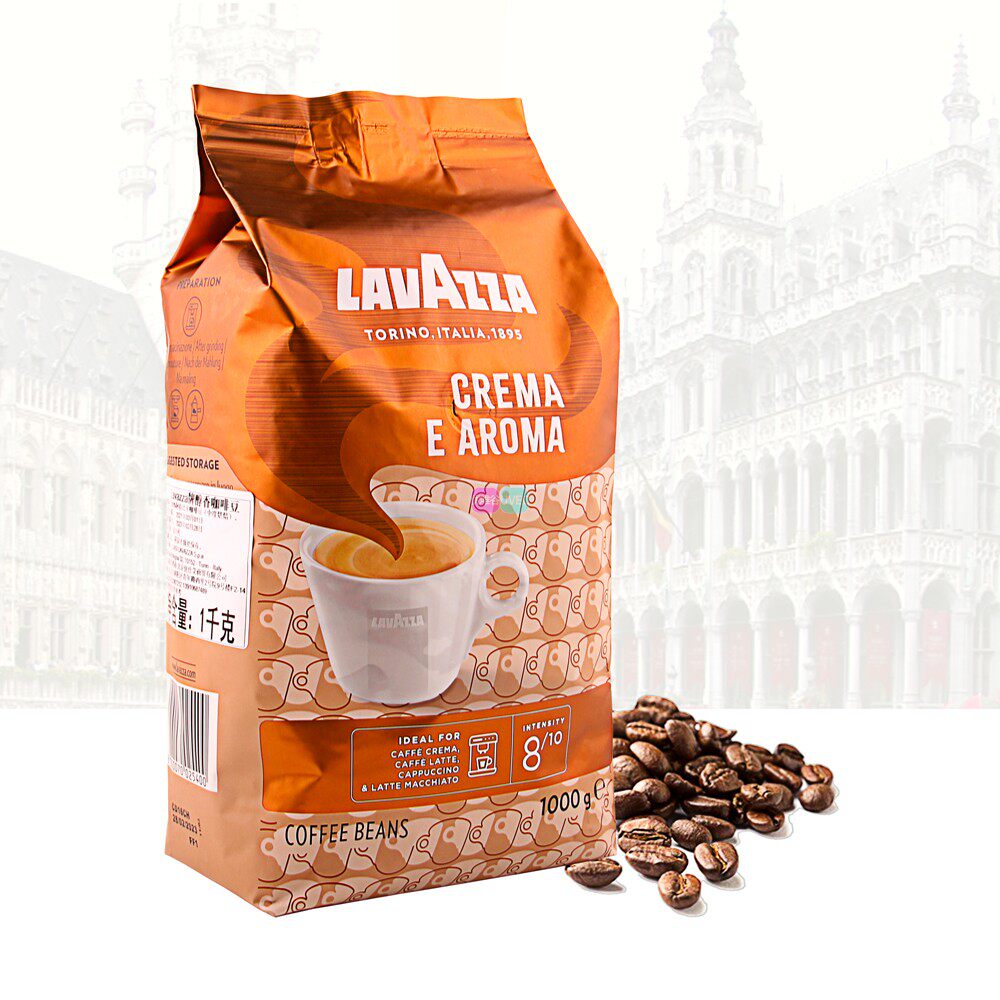 意大利原装进口冲饮原料lavazza意式醇香咖啡豆中度烘焙熟豆袋装