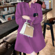 2024春季新款大码女装紫色西装外套韩版胖mm宽松高级感中长款西服