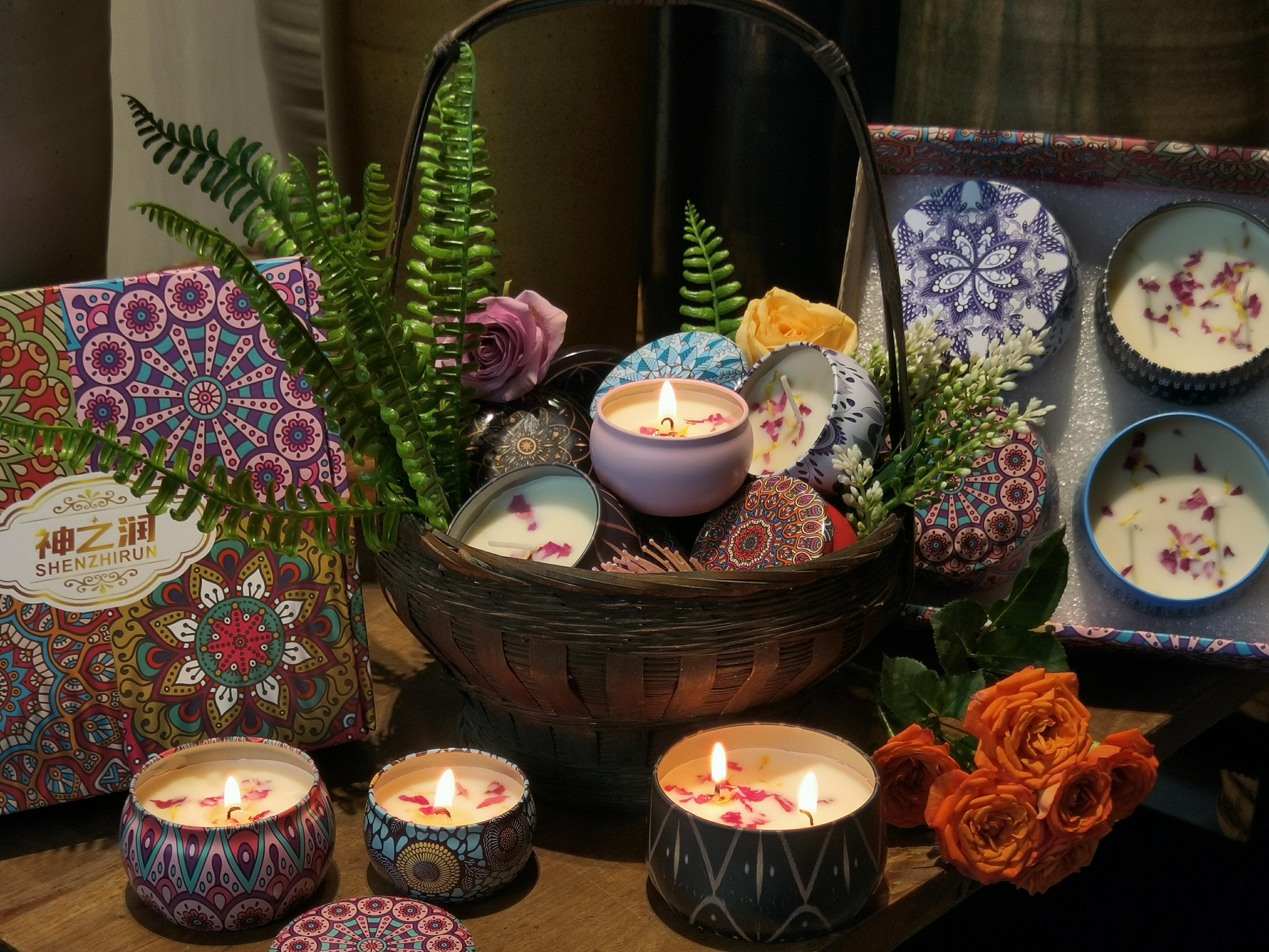 香薰蜡烛新爆款复古中国风浪漫套装礼盒生日结婚小众伴手礼物包邮