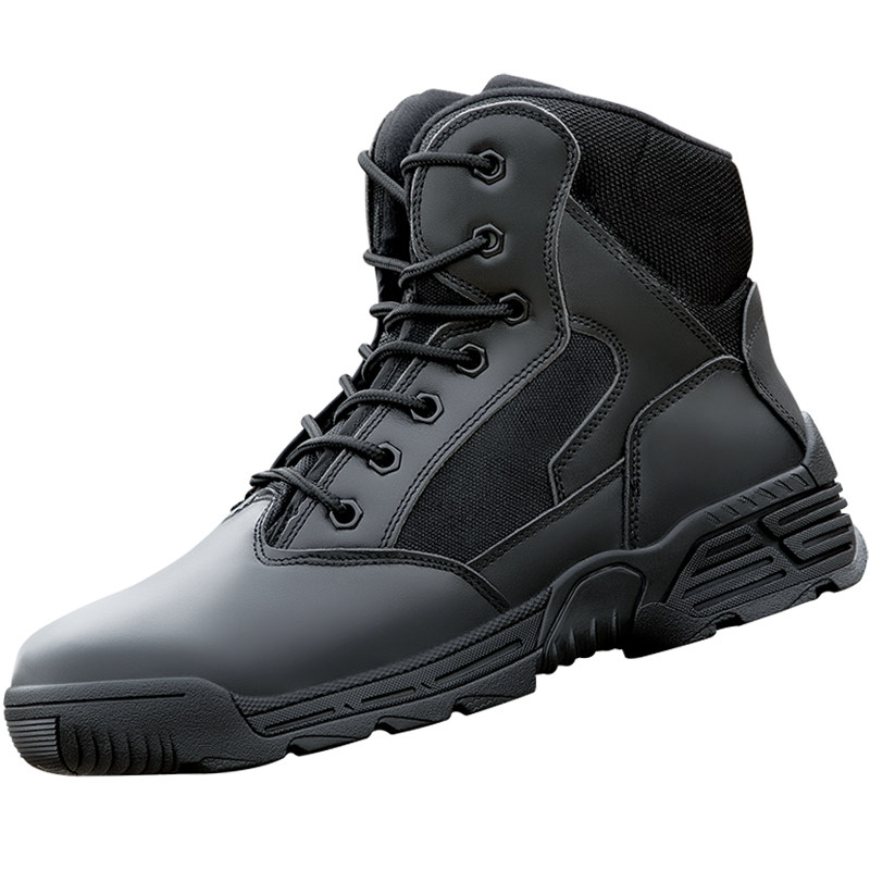 战鞋男冬季中帮特种兵战术鞋真皮战狼加绒美军正品羊毛防水作战靴