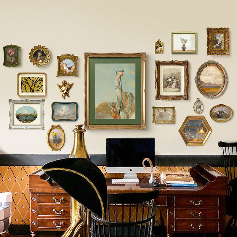 欧式小众美式轻奢复古客厅装饰画组合墙面壁画餐厅卧室挂画背景墙