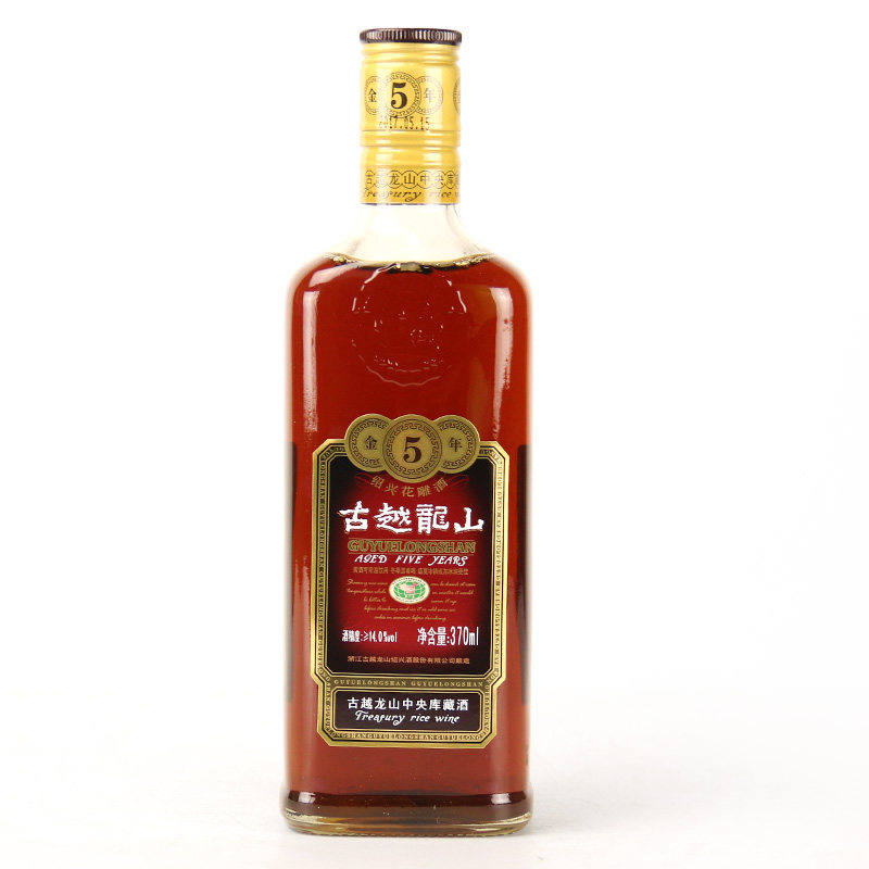 绍兴黄酒 古越龙山金5年花雕酒糯米酒370ml单瓶