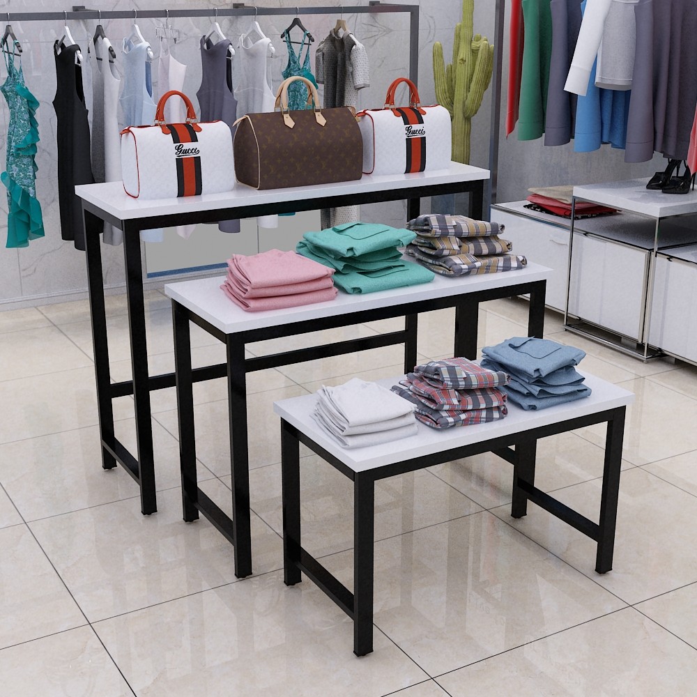 优惠券后69元,服装店展示架流水台商场鞋包中岛高低桌子花店多层花架