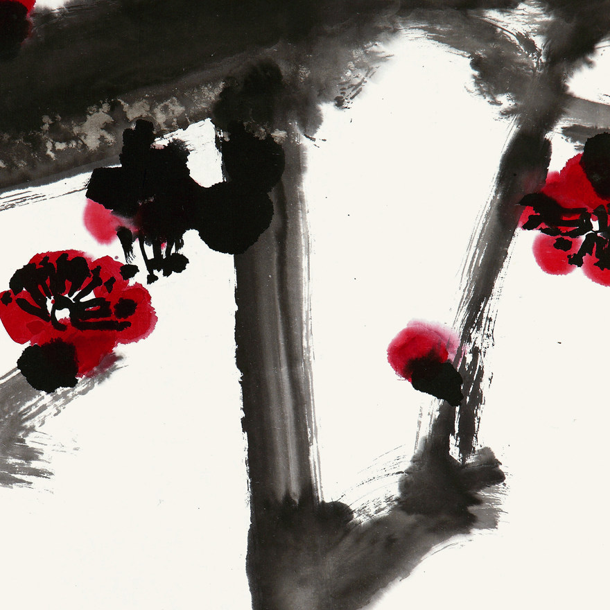 蔡寅坤《梅花》中国美术家协会会员 中国当代大写意花鸟画家