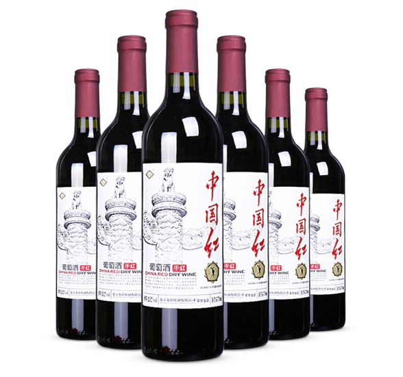 徽葡萄酒夜光杯中国红干红 赤霞珠美乐 国产红酒750mlx6瓶包邮优惠券