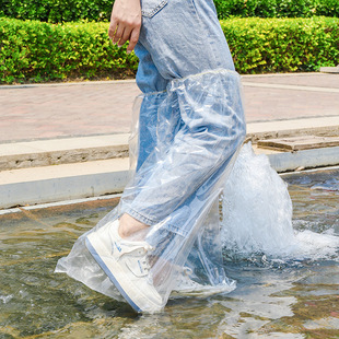 一次性防水鞋套高筒过膝塑料加厚脚套防滑耐磨下雨天室外防雨神器