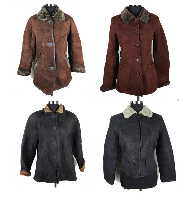冬女款羊皮毛一体外套 加厚羊剪绒羊羔毛皮袄大衣古着二手vintage