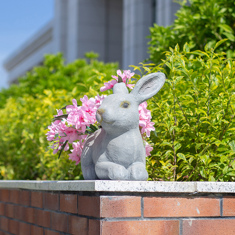仿真动物兔子雕塑庭院园林花缸盆栽设计草坪花园户外婚庆装饰摆件