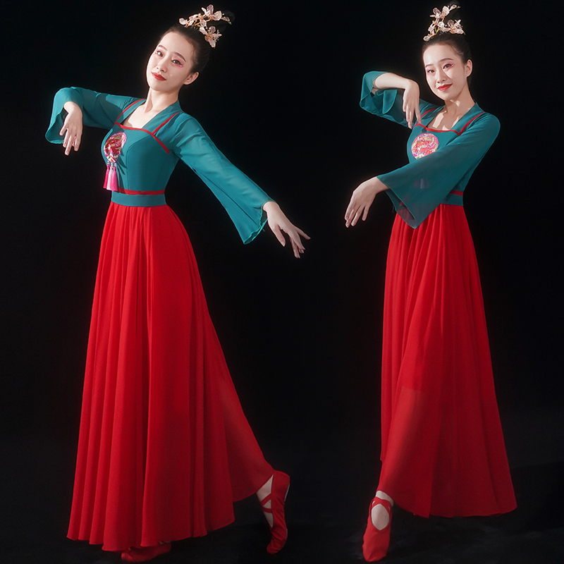 古典舞舞蹈服装新款飘逸丽人行现代中国风演出服汉服女伞舞表演服