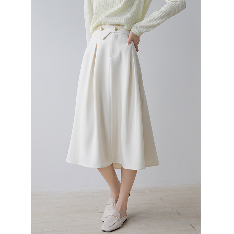 半身裙女夏米色蛋糕裙小个子a字中长款裙子已售1003元优惠券新品