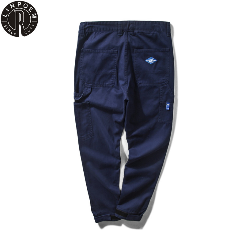 linpoem潮牌餘文樂同款MDNS工裝休閑褲男士秋鼕收口小腳束腳長褲