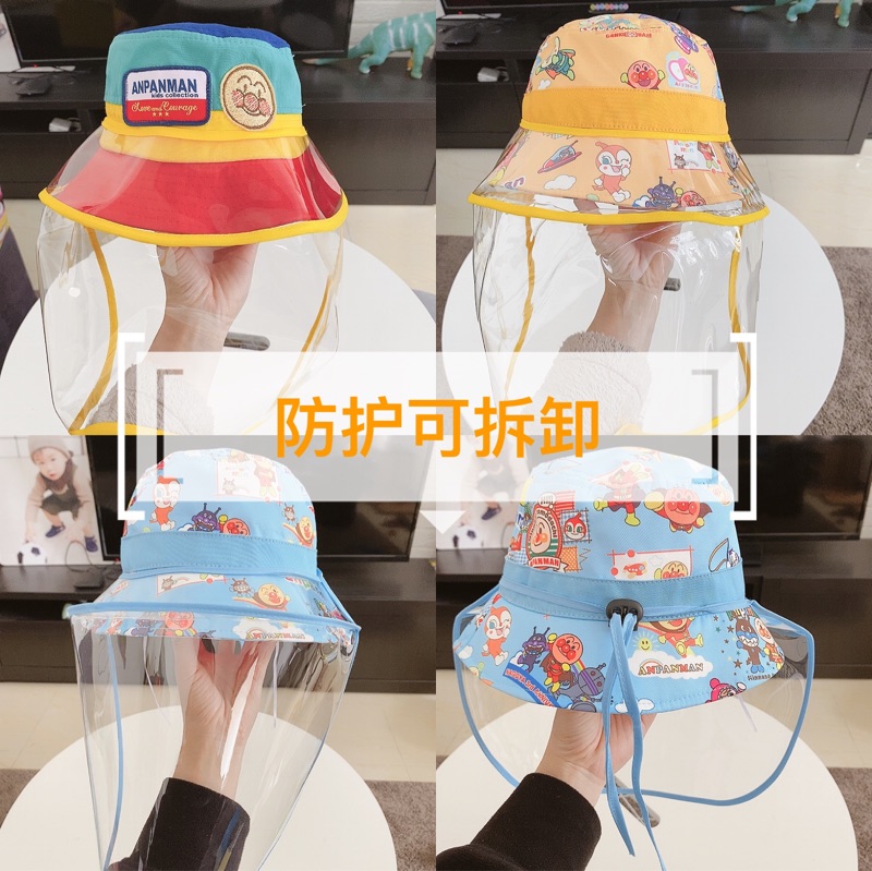 2020新款面包超人防护帽彩虹渔夫帽可拆卸防飞沫面罩儿童护脸帽子|msdalam kategori Kanak-kanak/Bayi/Keluarga dipasang, Hat/Muffler/topeng/sarung tangan/alat penutup telinga/Jiaotao, Hat - dari Buy2taobao.com untuk memberikan perkhidmatan ejen Taobao profesional membeli