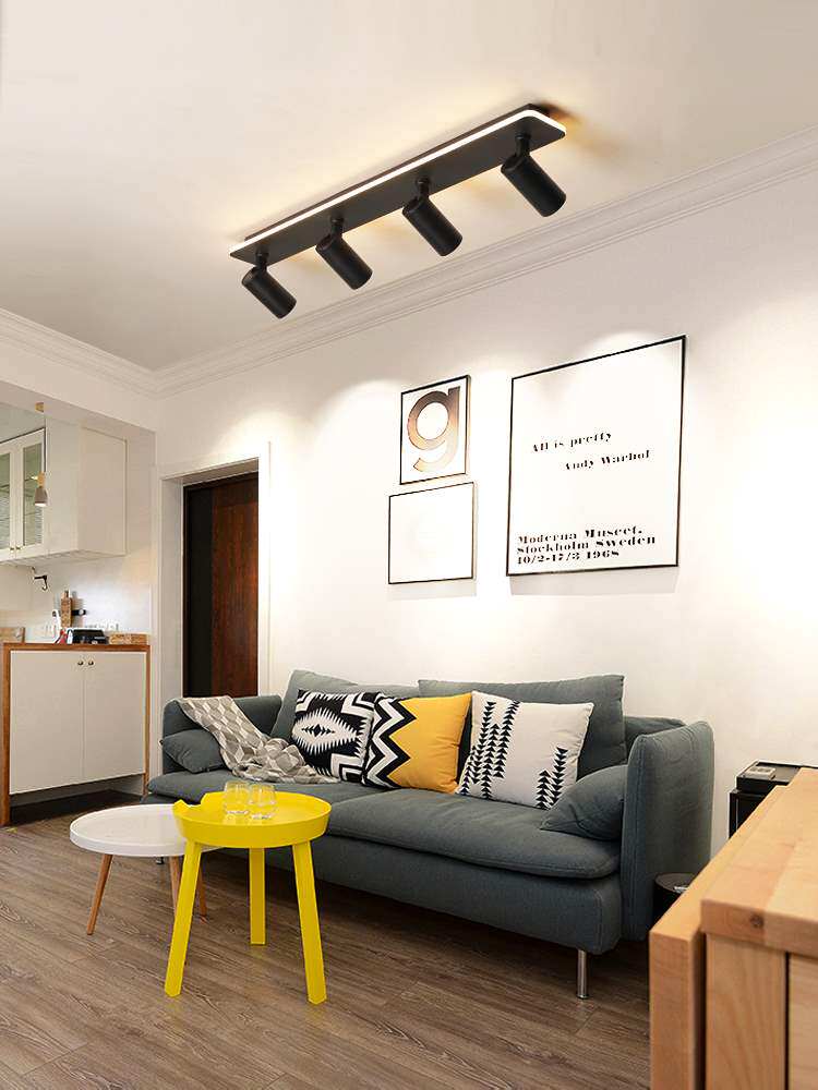 轨道灯射灯led天花灯客厅家用北欧个性创意衣帽间明装背景墙灯具