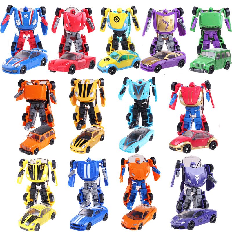 蒙巴迪变形玩具汽车机器人机甲变身迷你口袋玩具男孩小礼物车模型