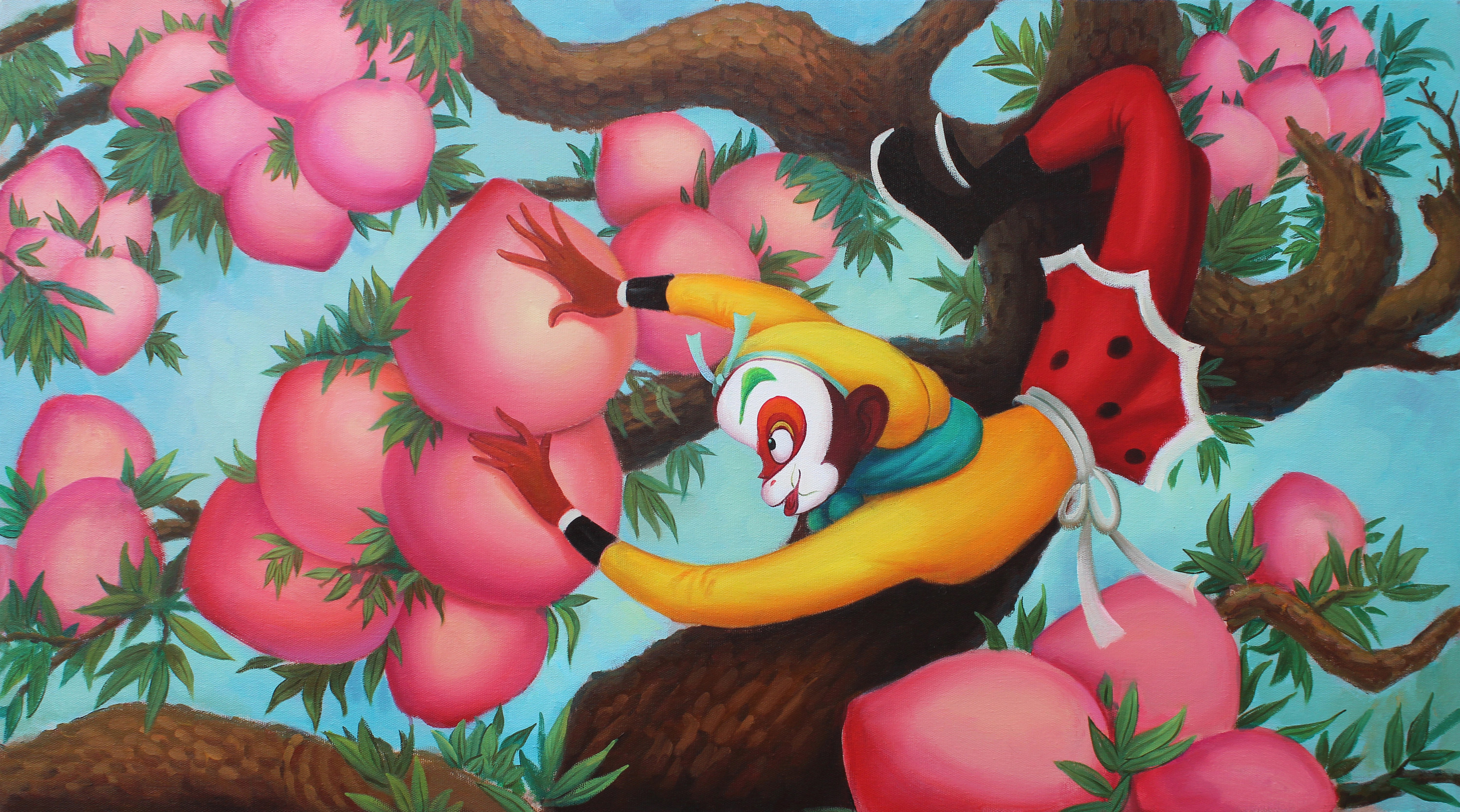 戚雪艳 《蟠桃园》 布面油画