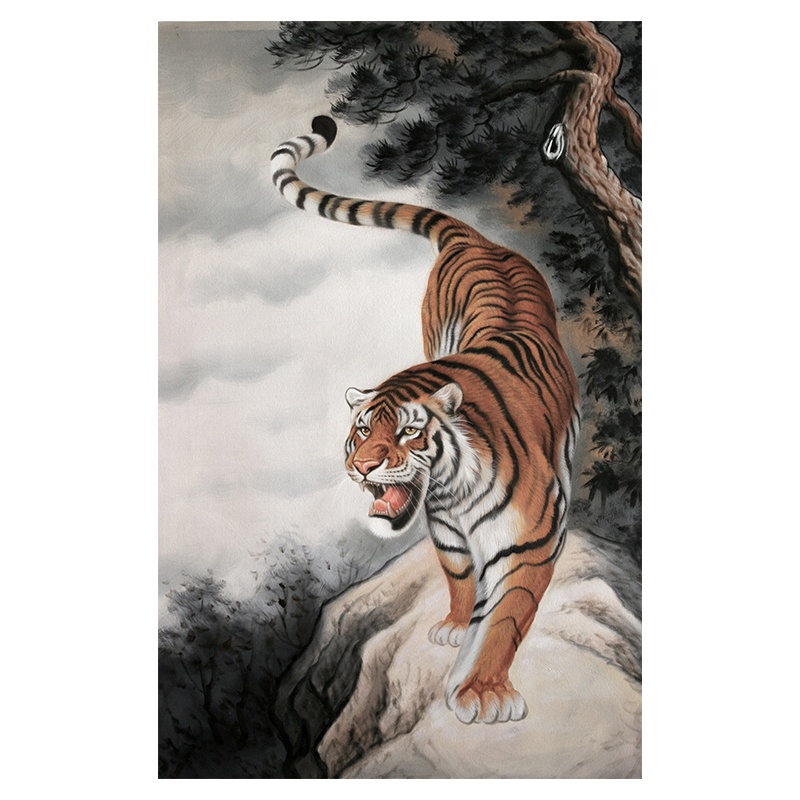 【学院艺术】广州美院黄业灿《老虎下山》60*90cm