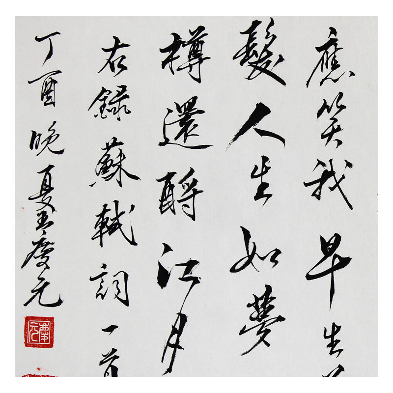 王庆元 《右录苏轼词一首》 纸本水墨书法