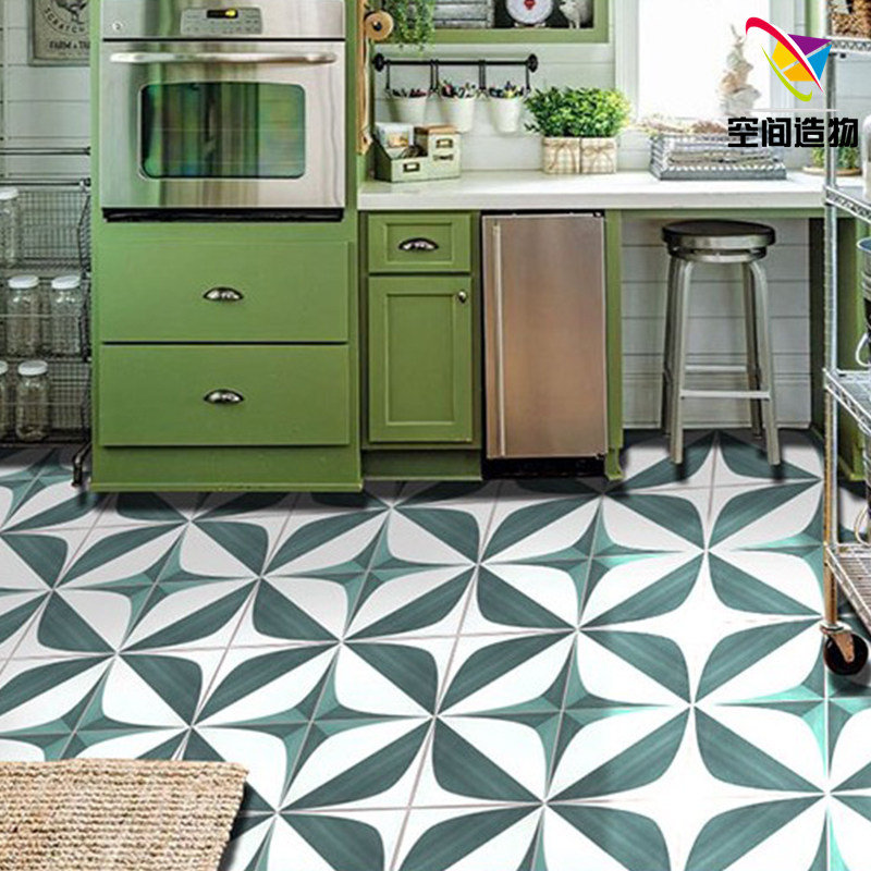 网红仿手绘花砖300厨房卫生间阳台墙地砖仿古砖花片砖防滑瓷砖200