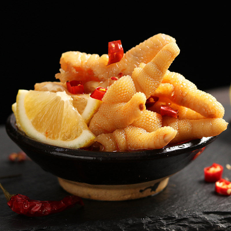酸辣无骨鸡爪200g网红去骨柠檬泡椒凤爪即食小吃熟食鸡爪——四记联洋