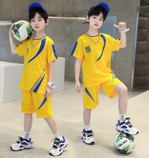 迪卡侬男童夏季套装儿童篮球服速干运动球衣学生女孩短袖短裤两件