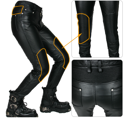 bikegear冬季哈雷女骑士摩托车骑行裤牛皮防摔防风保暖机车皮裤潮